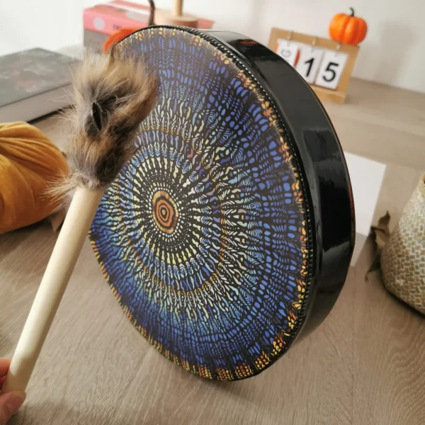 Vegetarian Shamanic Drum 25cm Shaman Drum Home Ornament Wooden Shamanic Drum The Siberian Drum Spirit Music Easter Gifts 4