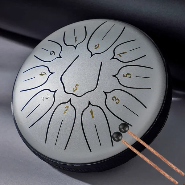 Hluru Glucophone Lingkong Drum 6 Inch 11 Notes D5 Tank Drum Tone Ethereal Steel Tongue Drum Meditation Musical Instruments 6