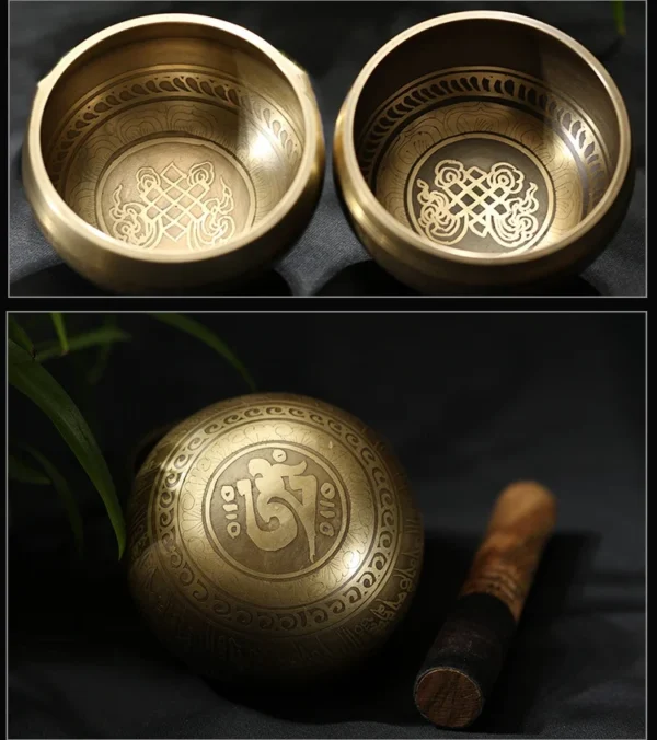 Tibetan Singing Bowl Set, Totem with Sound, Meditation Bowl, Unique Gift, Useful for Meditation, Yoga, Stress Relief 3