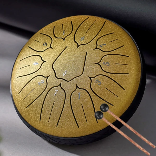 Hluru Glucophone Lingkong Drum 6 Inch 11 Notes D5 Tank Drum Tone Ethereal Steel Tongue Drum Meditation Musical Instruments 3