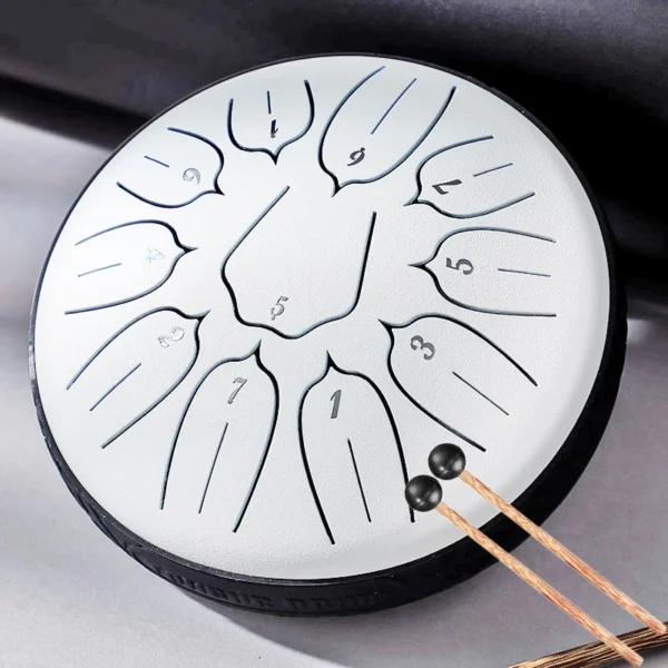 Hluru Glucophone Lingkong Drum 6 Inch 11 Notes D5 Tank Drum Tone Ethereal Steel Tongue Drum Meditation Musical Instruments 4