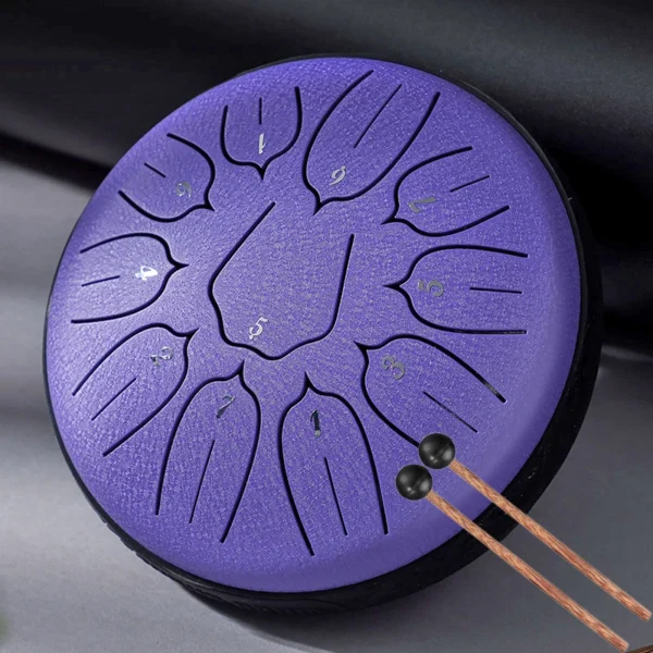 Hluru Glucophone Lingkong Drum 6 Inch 11 Notes D5 Tank Drum Tone Ethereal Steel Tongue Drum Meditation Musical Instruments 5
