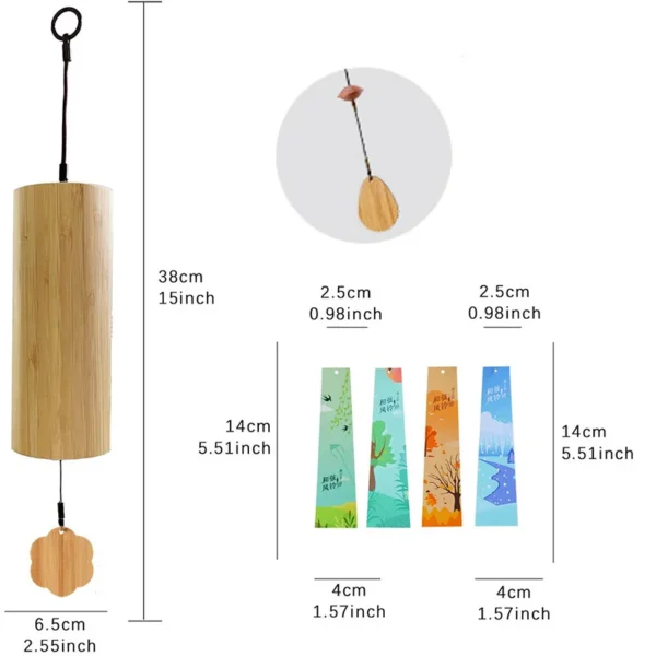 Carillons en Bambou Naturel 8 Tones 2