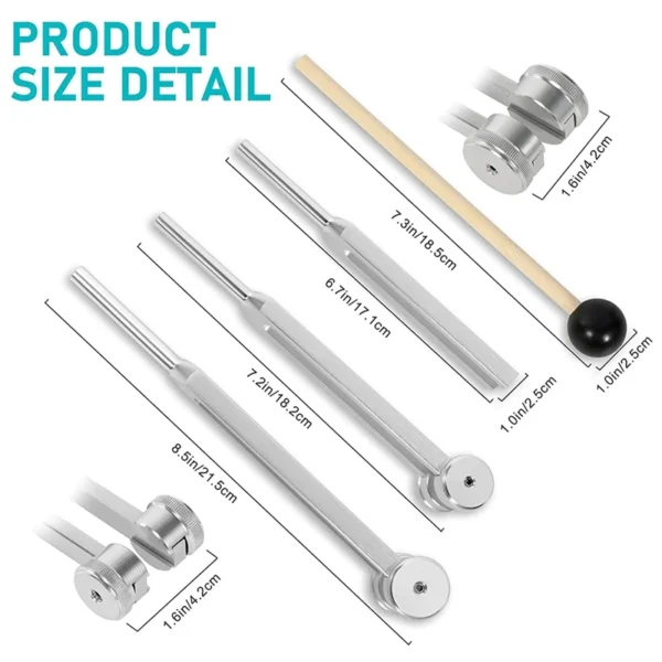 Set de 3 Diapasons Thérapeutiques (128Hz, 256Hz, 512Hz) 4